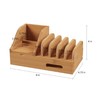 Hastings Home Hastings Home Device Organizing Caddy for Tablets, Phones, Watches, Natural Bamboo Countertop Cord 328845EYR